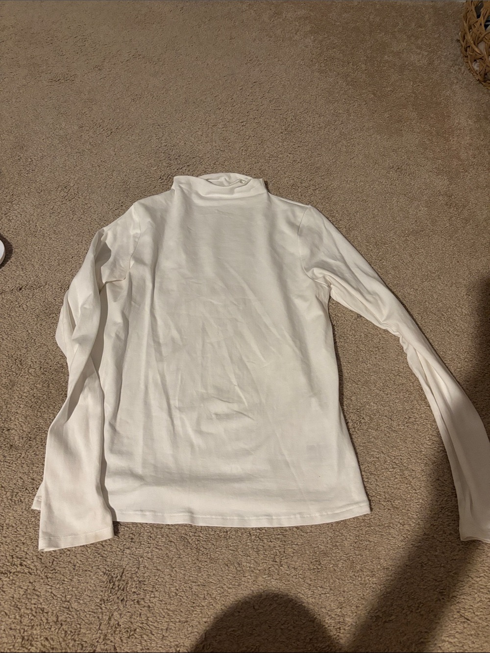 Old Navy Women's Cream Long Sleeve Mock Neck Top